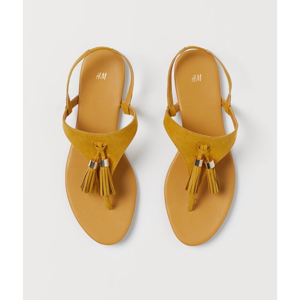 H&M Mustard Tassel Sandals